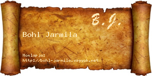 Bohl Jarmila névjegykártya